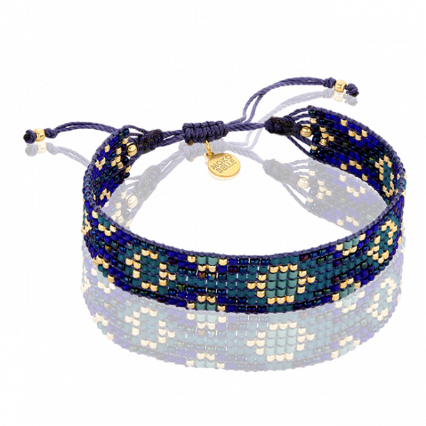 Malachite-blue beaded bracelet