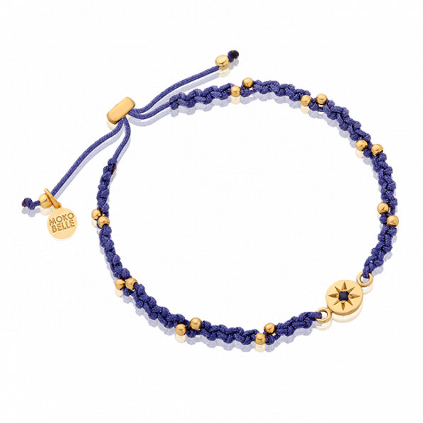Blue braided bracelet with rosette