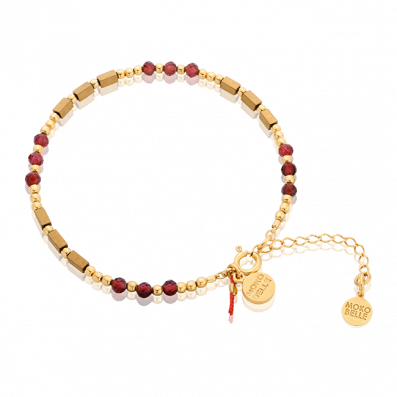 Bracelet with golden hematite and garnets