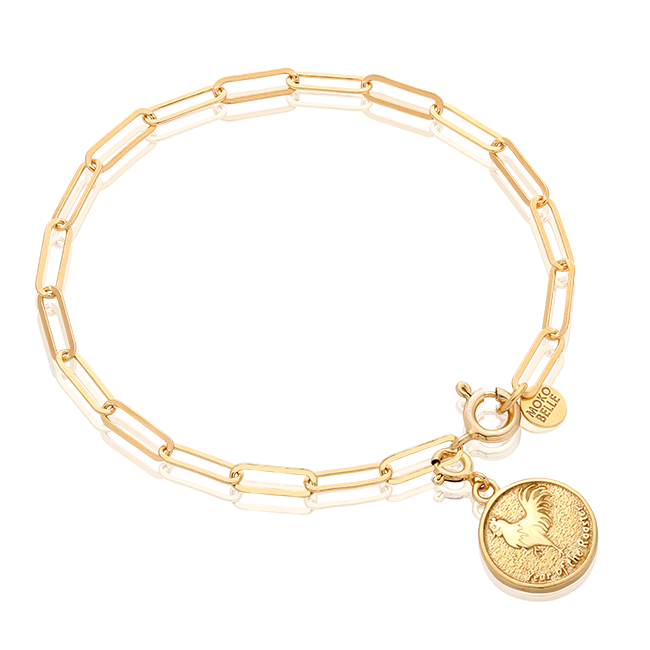 Bracelet with a rooster coin from the Chinese zodiac