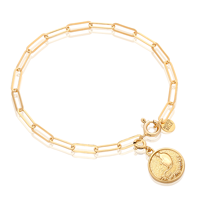 Chain bracelet with monkey coin from the Chinese zodiac