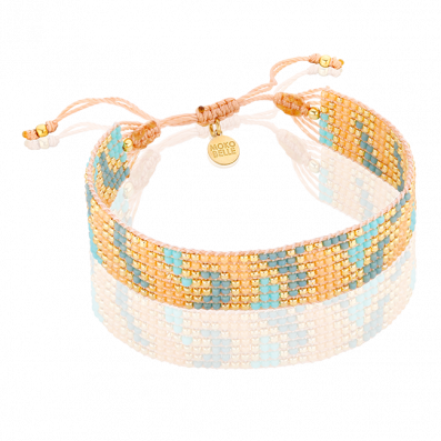 Turquoise and peach braided bracelet
