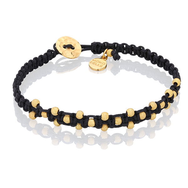 Black braided bracelet with beads