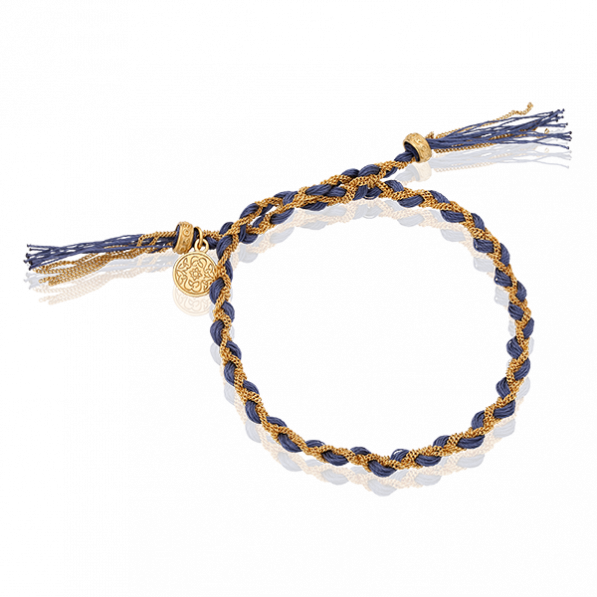 Denim blue royal braided bracelet