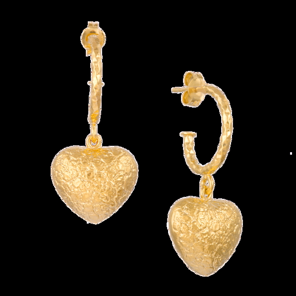 Hoop earrings with heart pendant